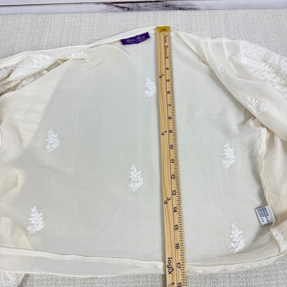 Lolita Jaca St Barth Silk Embroidered Wrap Top Boho Fairycore Cottagecore - Picture 12 of 12